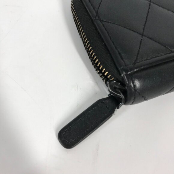 CHANEL Black Leather Logo Wallet - Picture 13 of 14